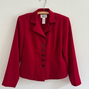 Studio I Red Tailored Blazer with Notched Lapel